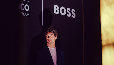 Lance attends the BOSS Grand Prix party, held at the stylish Le 9e