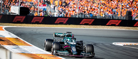 Lance races past the passionate Zandvoort fans