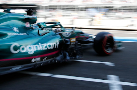 Lance heads out of the garage to begin practice in Mexico