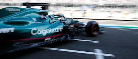 Lance heads out of the garage to begin practice in Mexico