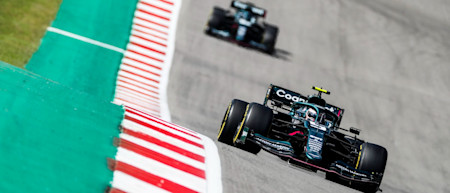 Sebastian leads Lance early in the 2021 United States Grand Prix