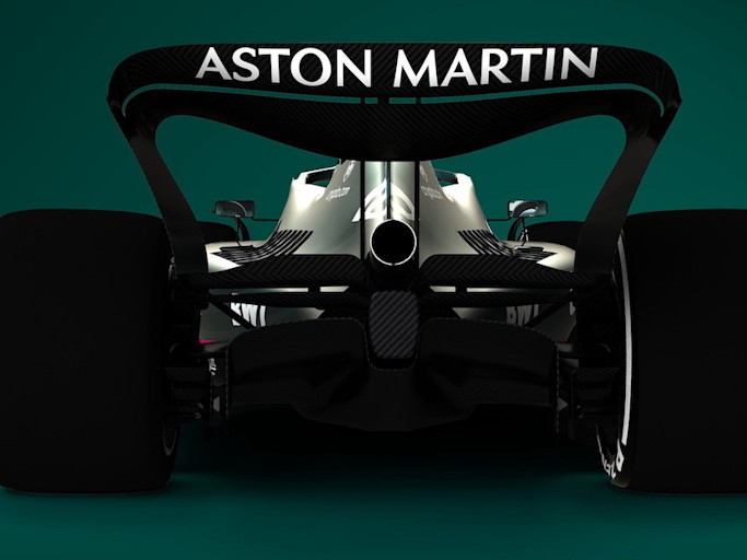 Render of Aston Martin 2021 livery on the 2022 design