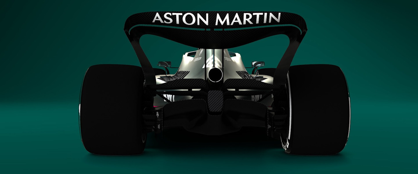 Render of Aston Martin 2021 livery on the 2022 design