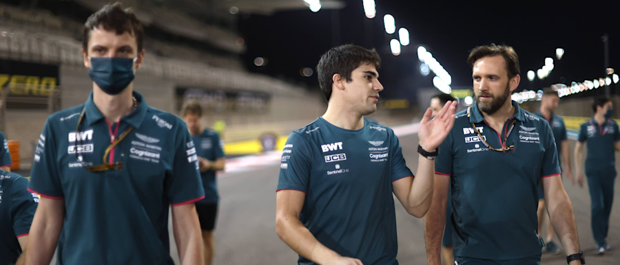 Surveying the changes to the Yas Marina Circuit: Lance and the team on the track walk