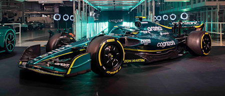 The AMR22 is finally revealed to the world at Aston Martin HQ in Gaydon