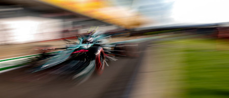 The AMR21's ready to take to the track in the Silverstone sun