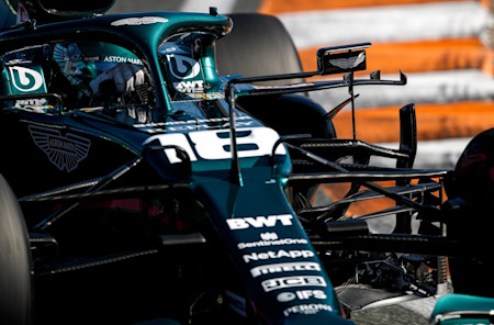 Lance explores the limits of Zandvoort during practice for the Dutch Grand Prix