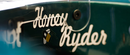 Seb named his AMR21 'Honey Ryder' after the famous Bond girl, and added a bee to highlight one of his many projects away from the circuit.