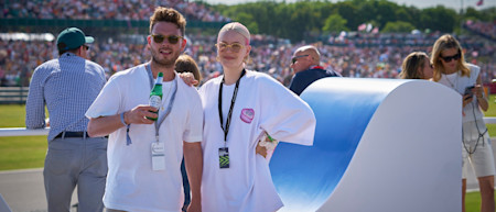Radio Presenter Will Manning & Singer Anne Marie at the Amici Di Peroni hospitality