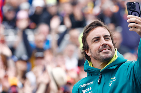 Let me take a selfie. Fernando captured quite the photo with fans when he took to the stage in the Fan Zone.