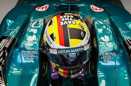 Sebastian in the garage on Saturday at the end of FP2 after plenty of running.