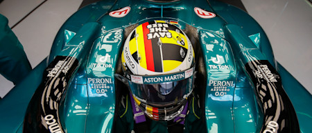 Sebastian in the garage on Saturday at the end of FP2 after plenty of running.