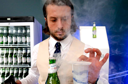 Celebrating a successful launch with a Peroni Nastro Azzurro 0.0%