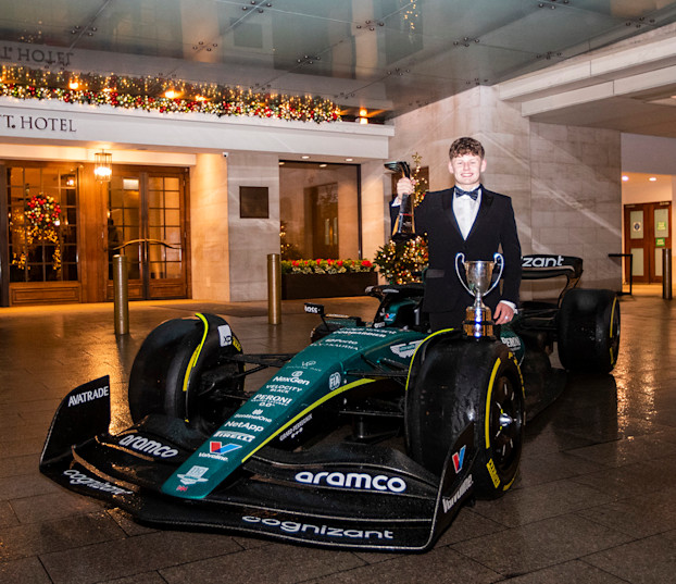 Joseph Loake with F1 car copynl