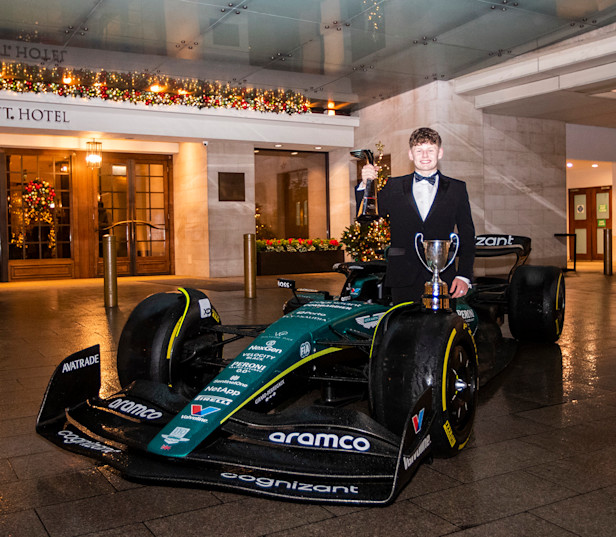 Joseph Loake with F1 car copynl