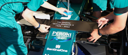 The team ran with stickers on the car across the weekend following the passing of Her Majesty Queen Elizabeth II.