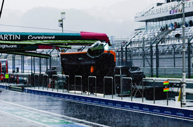 Rain falls heavily on Saturday morning, ending the chances of FP3 taking place