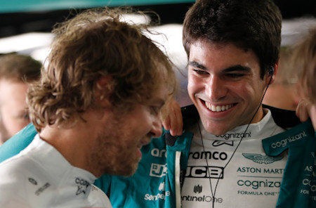 Sebastian and Lance share a joke ahead of qualifying