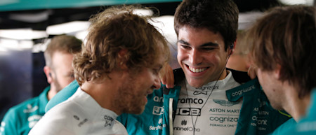 Sebastian and Lance share a joke ahead of qualifying