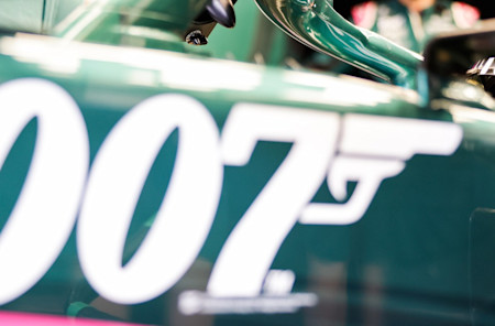 The famous 007 logo was emblazoned on the AMR21 in Monza