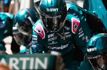 Practice makes perfect: the team runs through a practice pitstop
