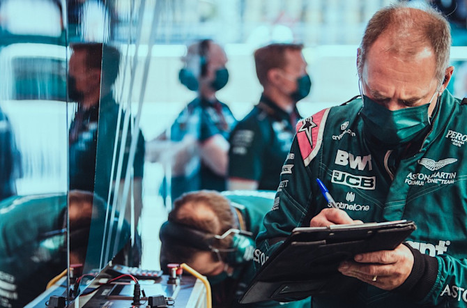 Taking notes in the garage