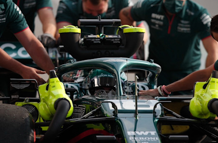 Lance's FP1 is ended early due to a hydraulics issue.