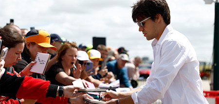 Lance's signature was in high demand over the weekend as fans clamoured to get an autograph from the Aston Martin Aramco driver.