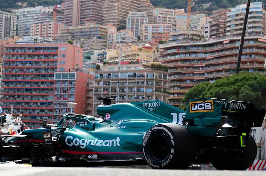 Lance enters the chicane against the Monte Carlo backdrop