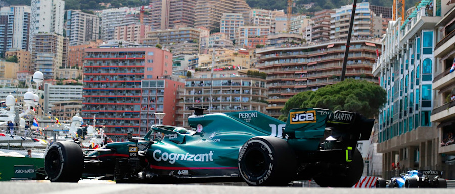 Lance enters the chicane against the Monte Carlo backdrop