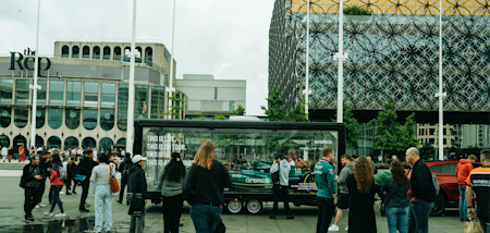 The Aston Martin Aramco F1 car and thunderous DBX707 captured the imagination in Birmingham's Centenary Square.
