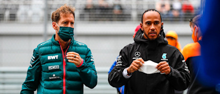 Sebastian Vettel congratulated Lewis Hamilton on taking his 100th Grand Prix victory