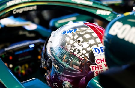 Close-up with Sebastian's Monaco crash helmet design