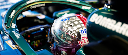 Close-up with Sebastian's Monaco crash helmet design