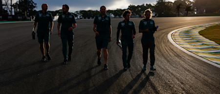 Sebastian took to the track on Thursday for the penultimate track walk of the season around the undulating Autodromo Jose Carlos Pace.