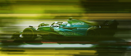 Sebastian in action behind the trees during Friday's Free Practice One.