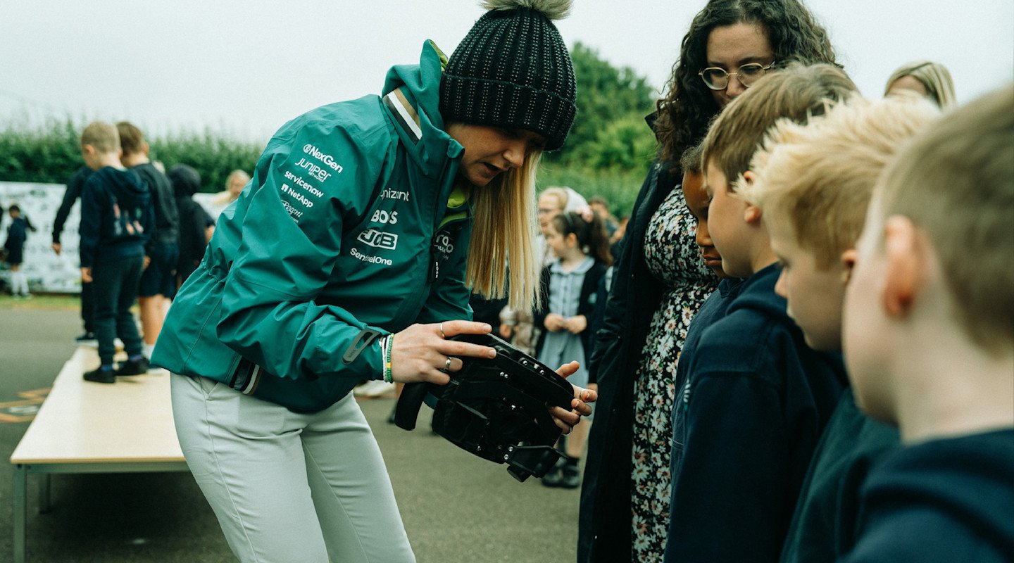 Jessica Hawkins was at Silverstone Primary School to provide insights into the world of F1.