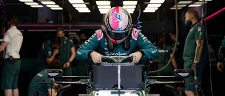 Sebastian prepares to head out for FP1 on Friday in Qatar.