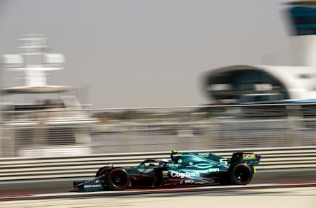 Sebastian evaluates the 18-inch Pirelli tyres at the Yas Marina Circuit