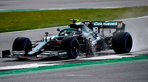 Lance gives the AMR21 its track debut