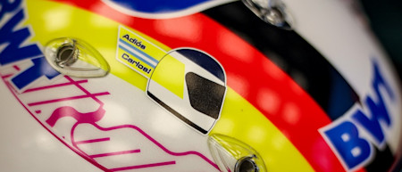 Sebastian ran a tribute sticker to Grand Prix race winner Carlos Reutemann following his recent passing