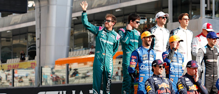 Sebastian gives a wave as the 2021 field pose for a group photo