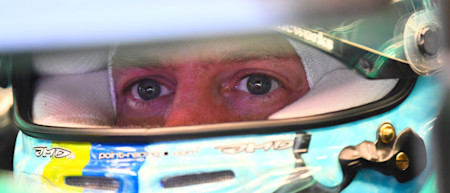 Sebastian prepares for his next run in practice 