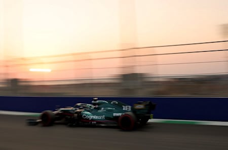 Lance gets to grips with the Jeddah Corniche Circuit in FP1