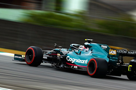 Our first taste of those infamous Interlagos undulations.