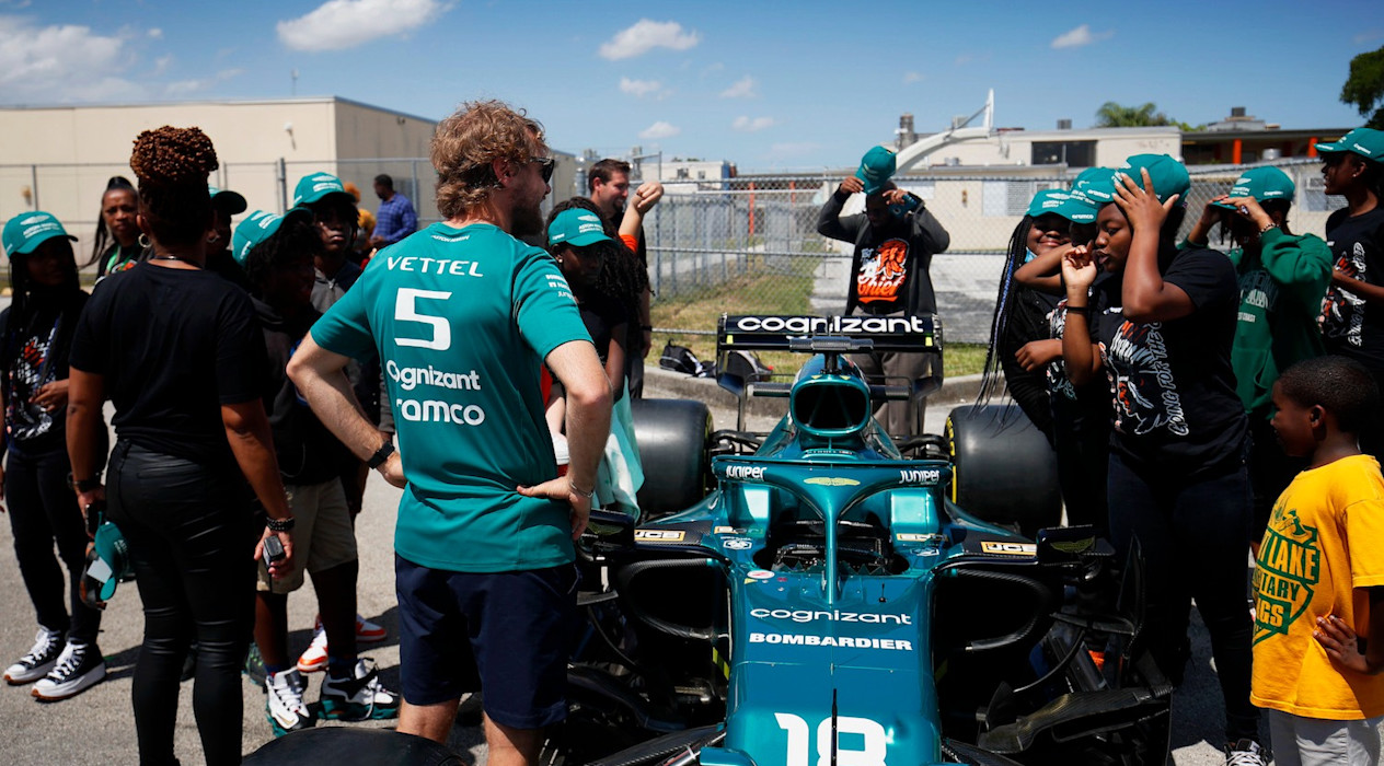 Seb visits Miami School