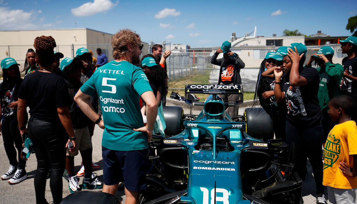 Seb visits Miami School