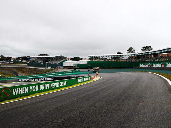 Beginning a lap in Brazil