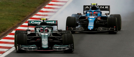 Sebastian duels with Esteban Ocon in Turkey