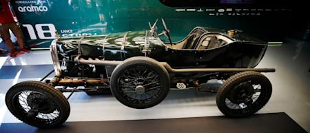 Unlike today's cars, Green Pea carries a spare tyre on the side in the event of a puncture.